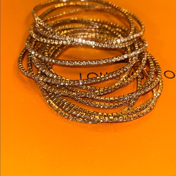 Elegant Gold and Silver Rhinestone Bracelets - Picture 2 of 3